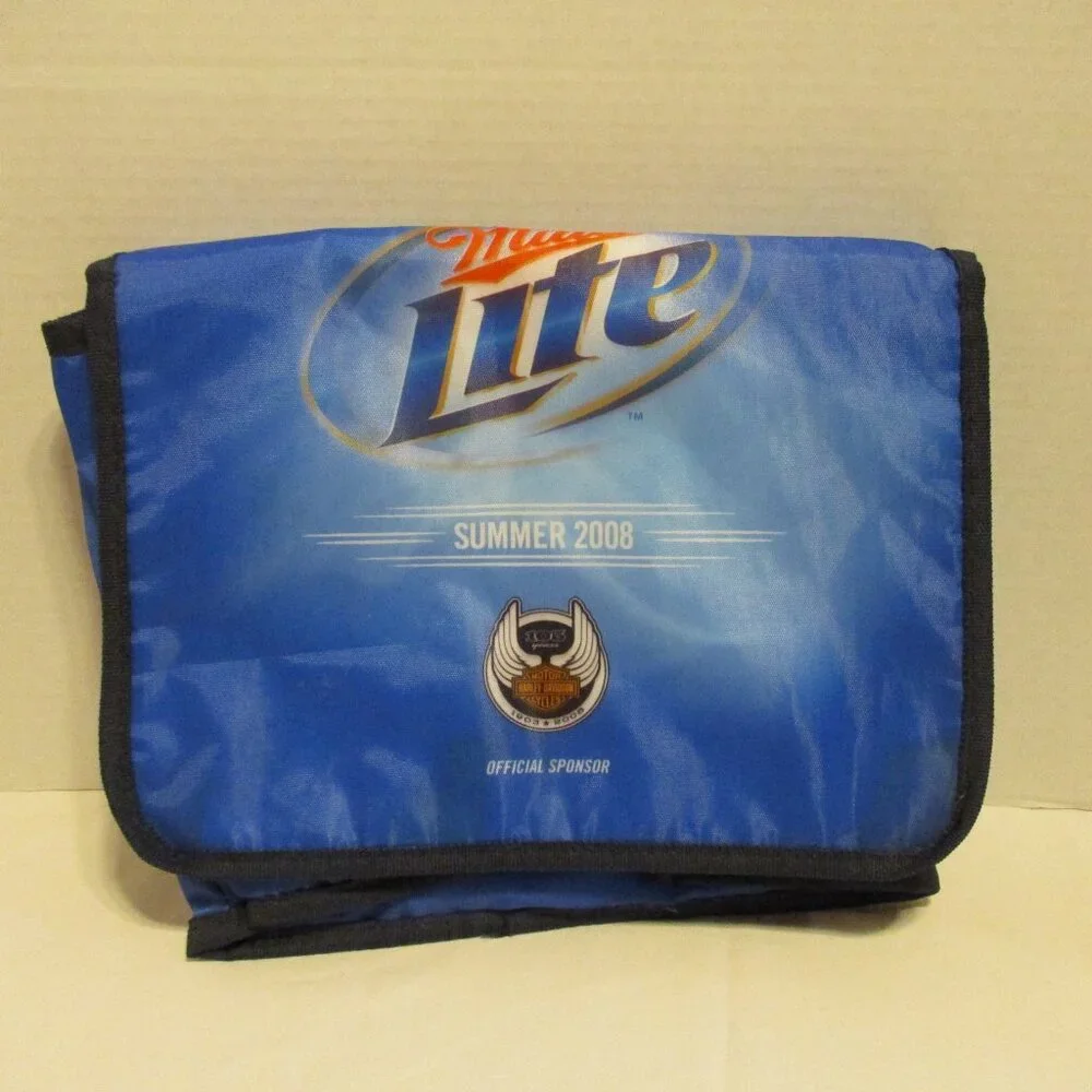 Harley Davidson Bag Miller Lite Medium Outdoor BBQ Travel Vacation Cooler Bag